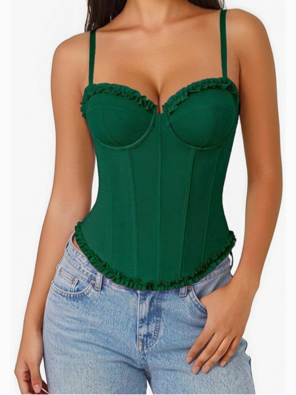 V Neck Underwire Corset Top
